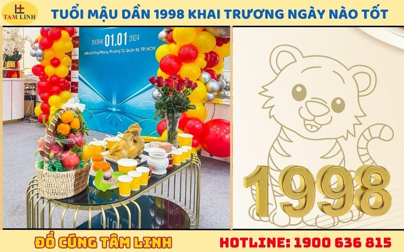 Biểu đồ phong thủy gợi ý ngày đẹp cho Mậu Dần 1998 khi khai trương