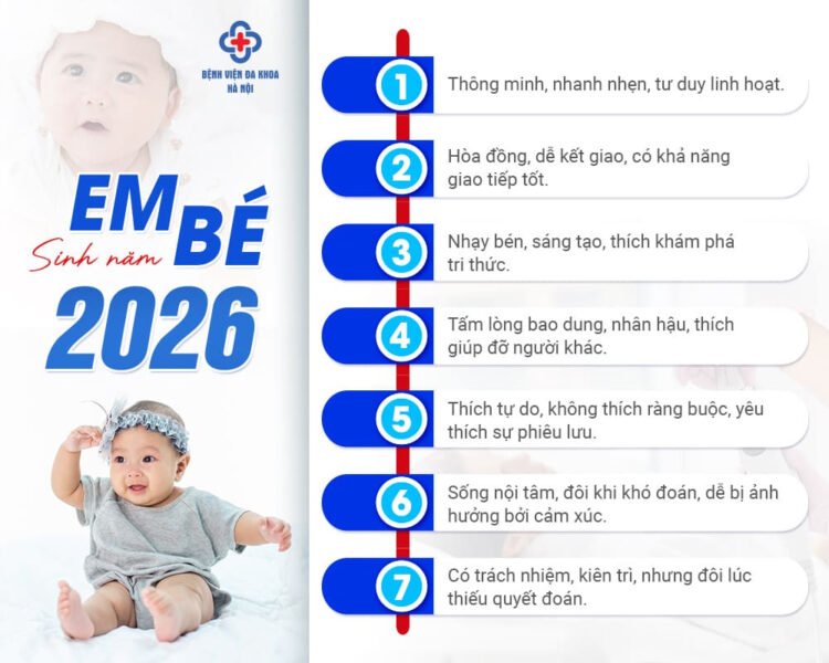 Chân dung bé Bính Ngọ 2026 với ánh mắt thông minh, thể hiện sự phát triển vượt trội