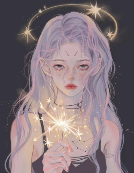 Mẫu hình nền anime Song Ngư nữ mơ mộng, lãng mạn