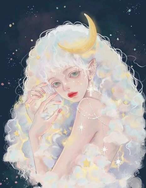 Hình nền anime cung Thiên Bình nữ với phong cách nghệ thuật cân bằng