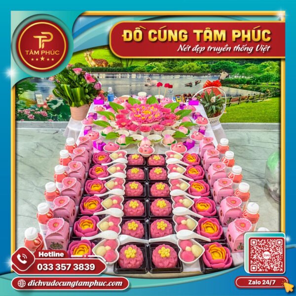 Mâm cúng đầy tháng cho bé gái