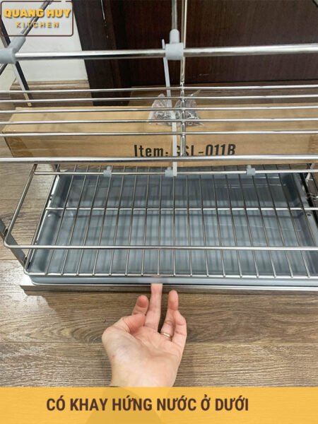 Khay hứng nước thông minh của kệ gia vị tủ bếp dưới