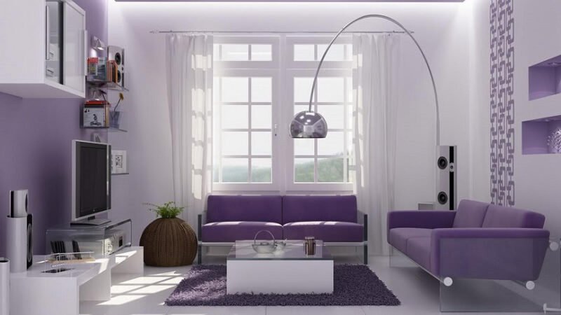 Hình ảnh căn nhà sơn màu tím, rất hợp với gia chủ tuổi Ất Hợi mệnh Hỏa.