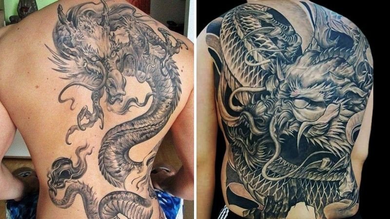 HÃ¬nh xÄƒm con rá»“ng Ä‘en nghá»‡ thuáº­t