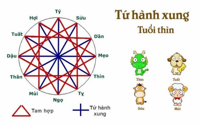 Vòng Tam Hợp giúp tính hạn Tam Tai cho tuổi Mậu Thìn 1988