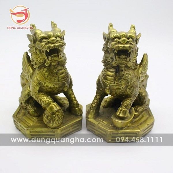 Cặp Kỳ Lân bằng đồng mang ý nghĩa phong thủy tốt lành