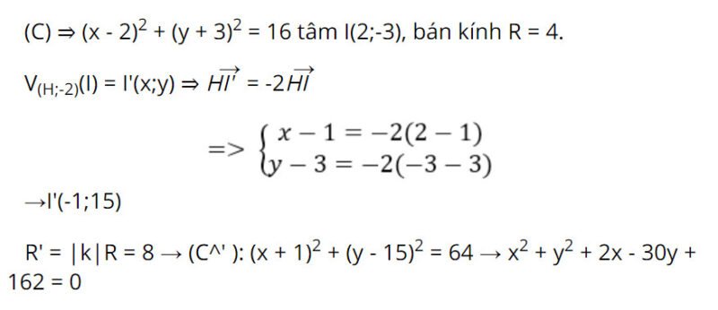 Ví dụ về phép vị tự đường tròn