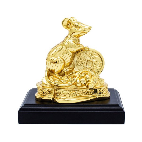 Tượng chuột mạ vàng hỗ trợ bản mệnh, phát huy ưu điểm và chiêu tài lộc cho nam tuổi Tý