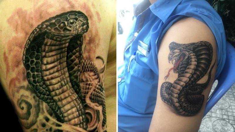 Hình xăm rắn hổ mang thể hiện ý chí và sức sống mãnh liệt