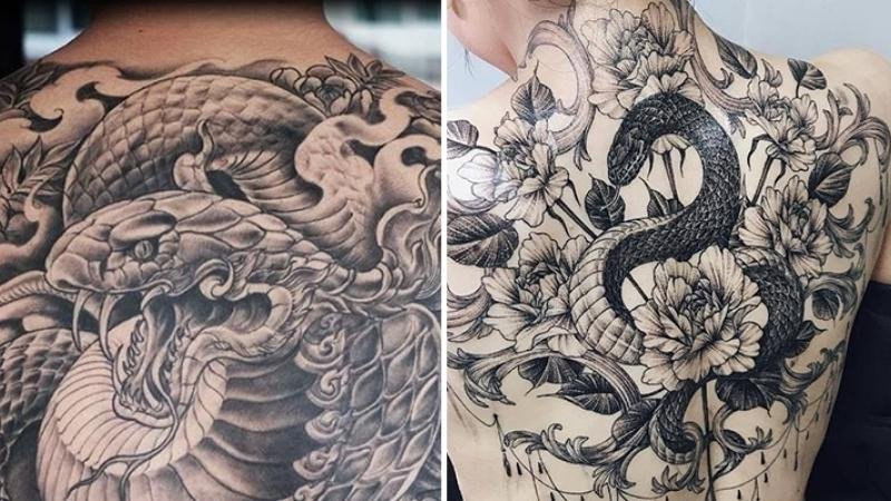 Hình xăm rắn hóa rồng mang ý nghĩa nghị lực sống phi phàm