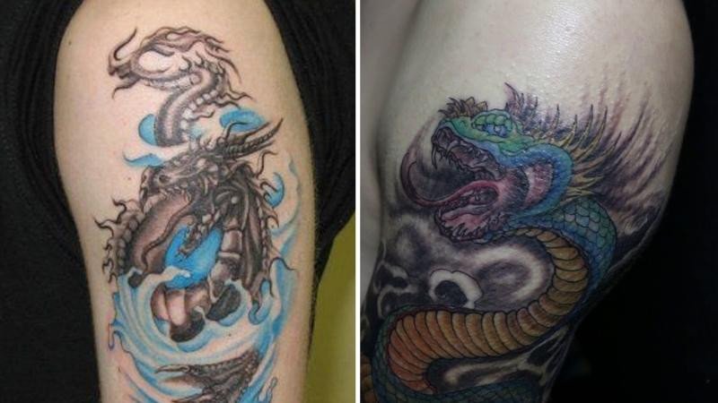 Hình xăm rắn hóa rồng là biểu tượng của kì tích