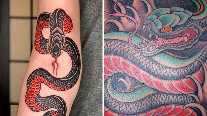 Hình xăm rắn Nhật cổ bảo vệ sức khỏe