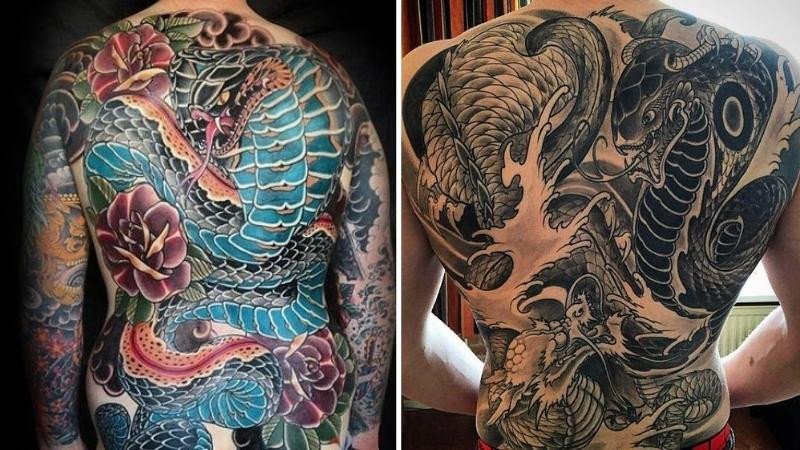 Hình xăm kín lưng con rắn