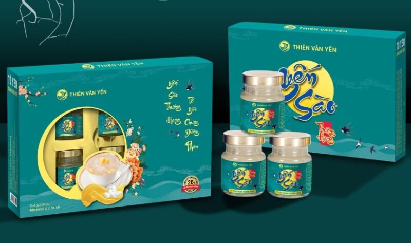 Hộp 6 hũ nước yến sào đường phèn Thiên Vân Yến 70ml an toàn cho bé 1 tuổi, vị dễ uống