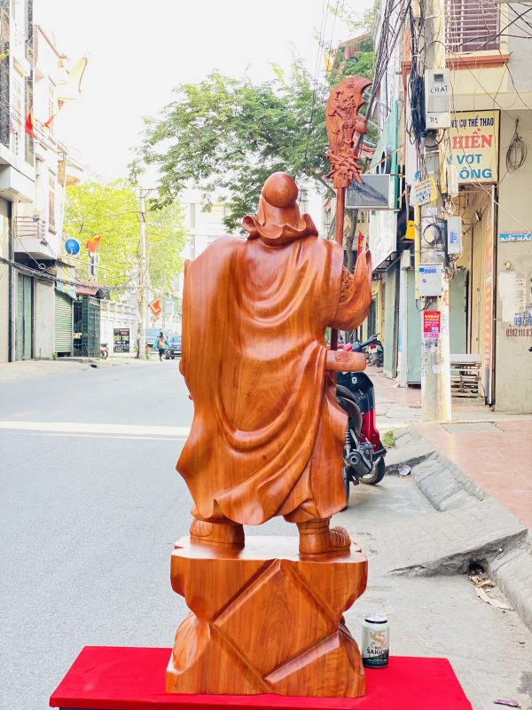 Tượng Quan Công Chống Đao Cao 1m2 gỗ hương đá - 6