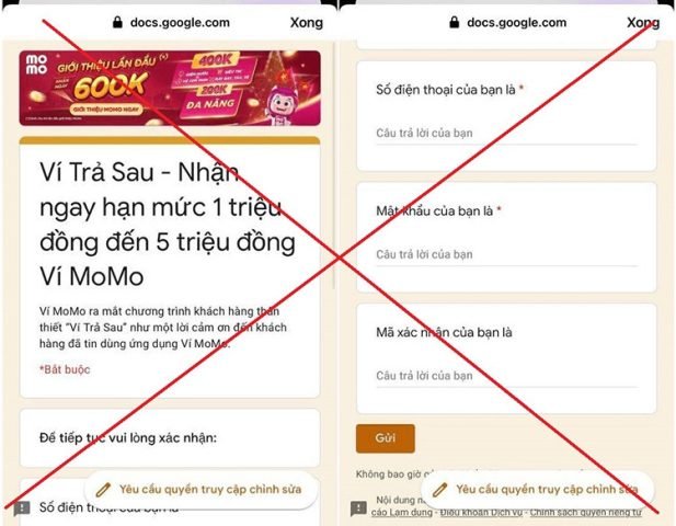 Biển báo cảnh báo lừa đảo trực tuyến, nhắc nhở người dùng thận trọng với các mẹo rút tiền từ ví trả sau MoMo không chính thống