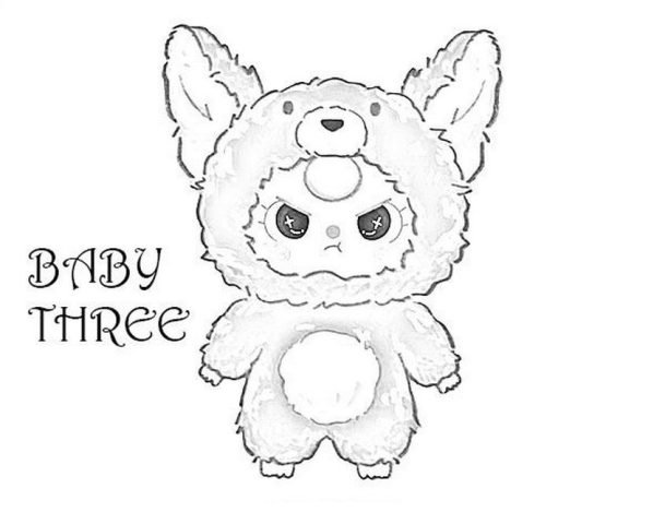 Tranh Baby Three tô màu vui vẻ