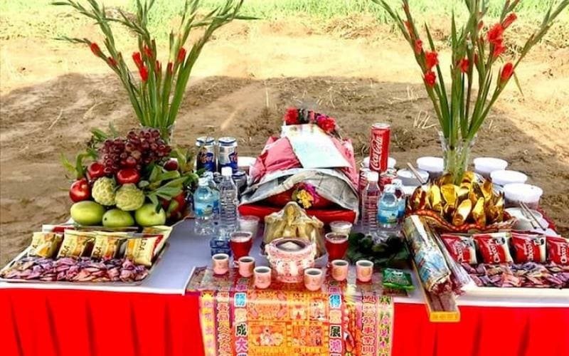 Mâm cúng động thổ là phần không thể thiếu