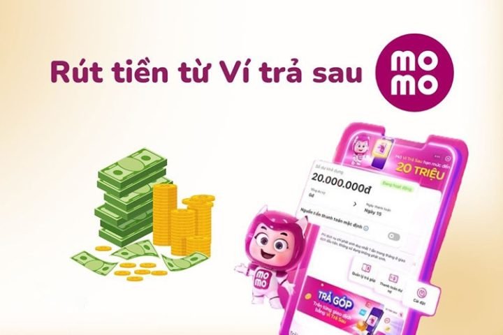 Giao diện ví MoMo nhấn mạnh chính sách không hỗ trợ rút tiền mặt trực tiếp từ hạn mức ví trả sau