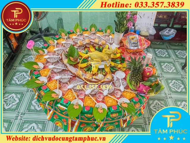 Mâm cúng đầy tháng đầy đủ và trang trọng cho bé trai