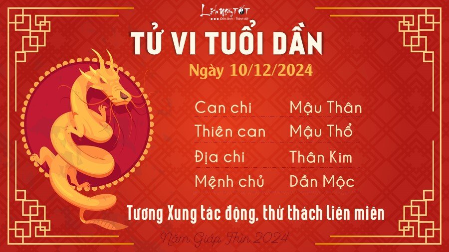 Tử vi tuổi Dần ngày 10 tháng 12
