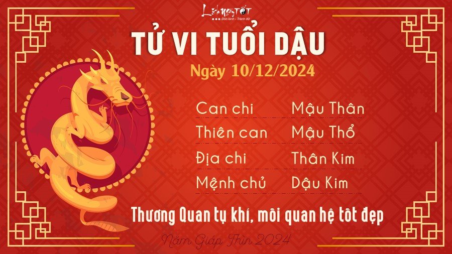 Tử vi tuổi Dậu ngày 10 tháng 12