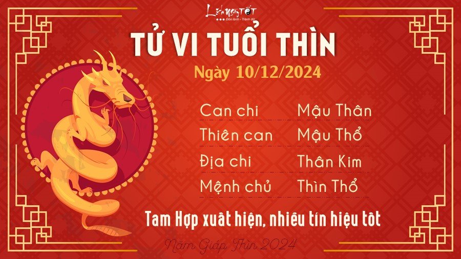 Tử vi tuổi Thìn ngày 10 tháng 12