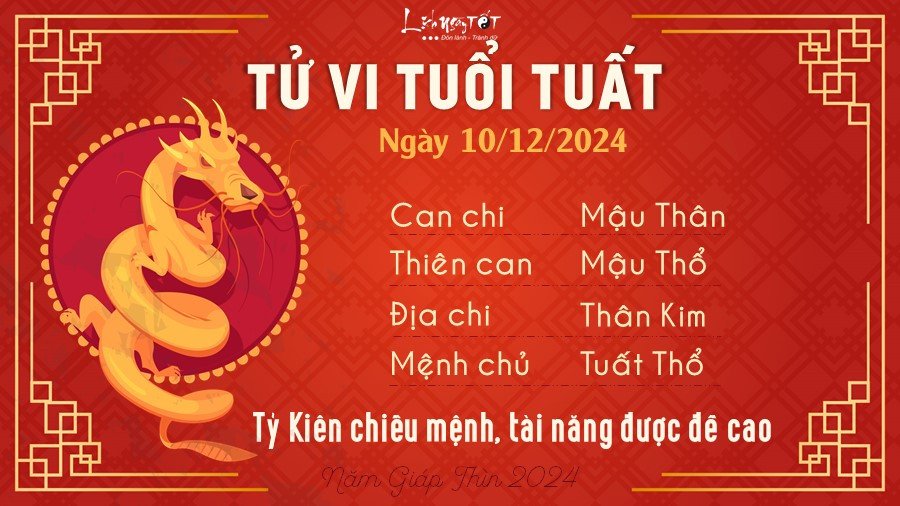 Tử vi tuổi Tuất ngày 10 tháng 12