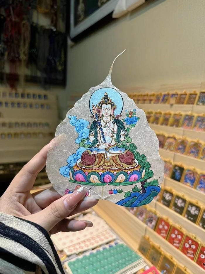 ảnh Phật giáo lá bồ đề handmade