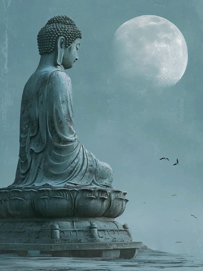 ảnh Phật giáo ngồi tĩnh tâm