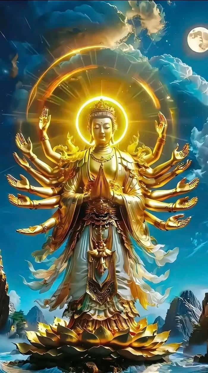 ảnh Phật nghìn tay chụp trong chùa