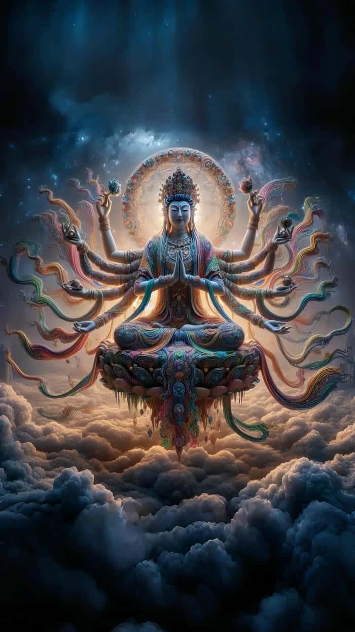 ảnh Phật nghìn tay màu vàng