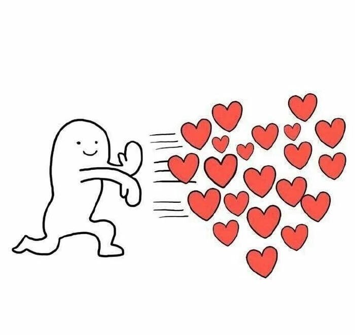 ảnh meme thả tim đáng yêu