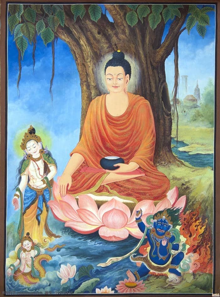 hình Phật Thích Ca dưới cây bồ đề