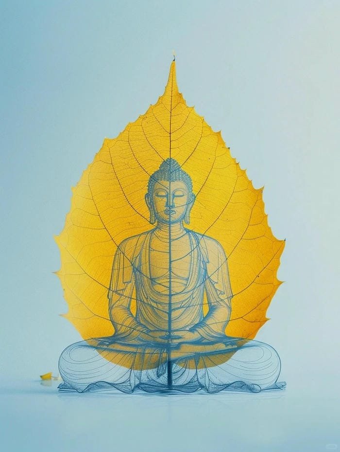 hình Phật giáo lá bồ đề độc đáo