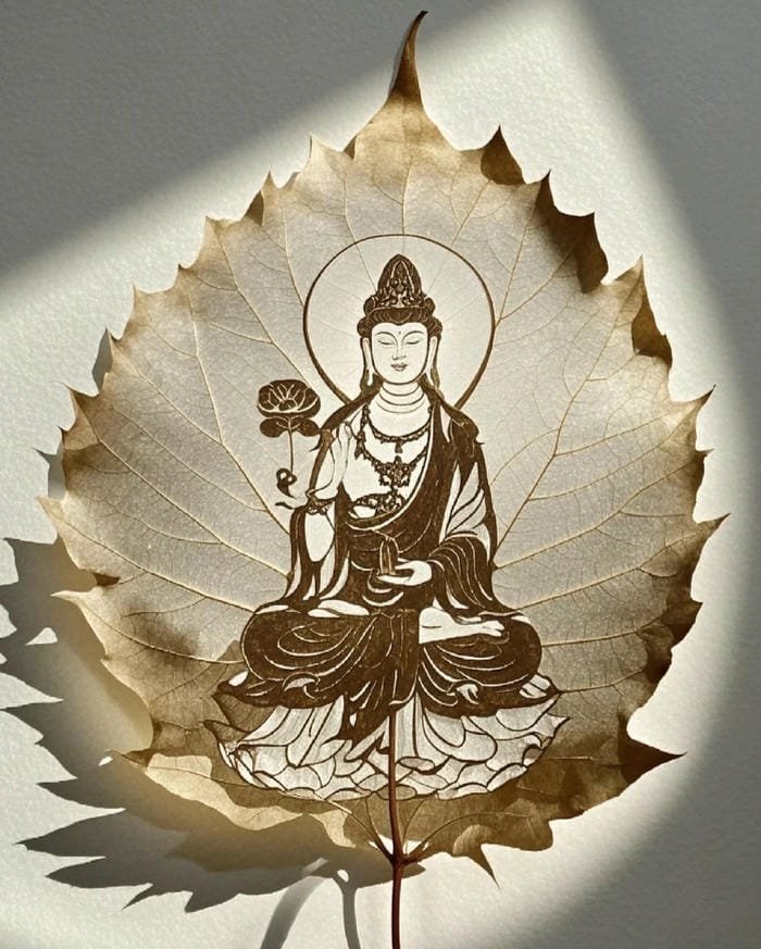 hình Phật lá bồ đề mang năng lượng an yên