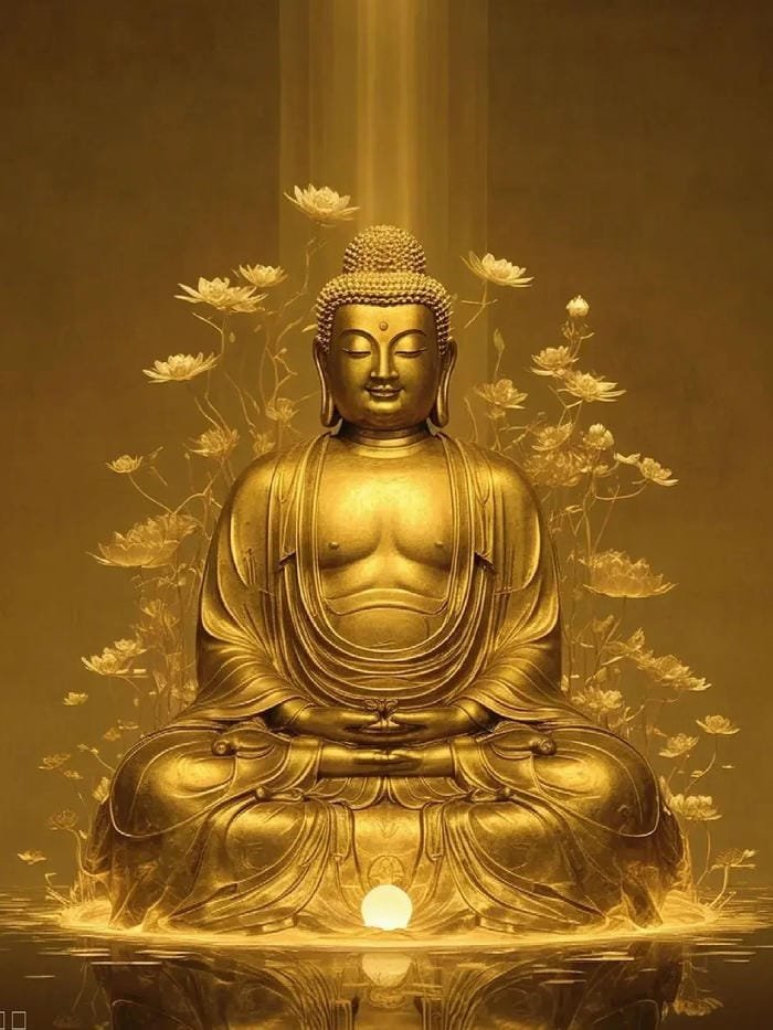 hình Phật ngồi đúc bằng vàng
