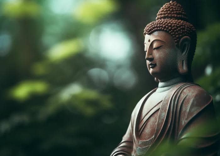 hình Phật và cây bồ đề biểu tượng giác ngộ
