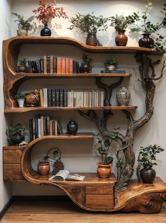 kệ để sách bằng gỗ tự nhiên