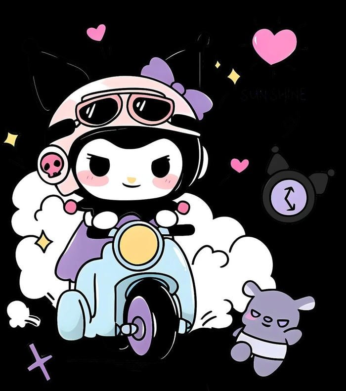 nhãn dán Kuromi chibi