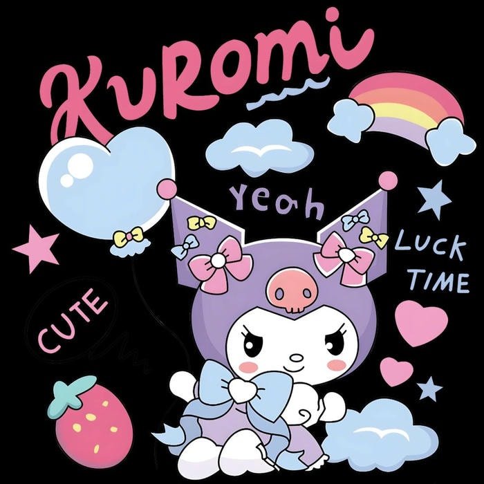 sticker Kuromi mặt quỷ
