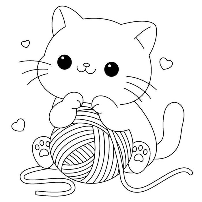 tô màu con mèo dễ thương đáng yêu