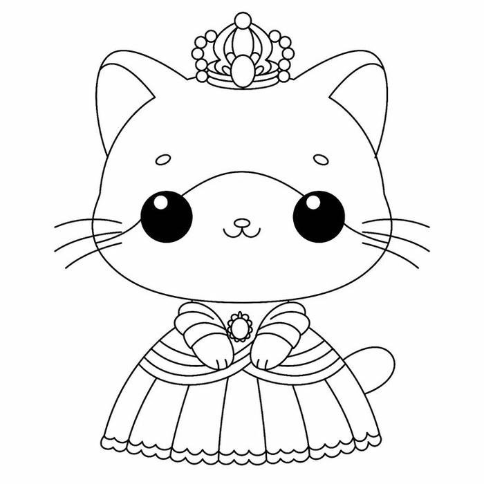 tô màu con mèo dễ thương nổi bật