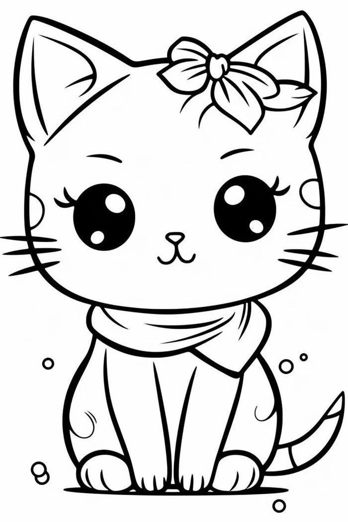 tô màu tranh mèo vàng đáng yêu cute