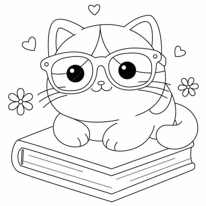 tranh tô màu con mèo cho bé mới