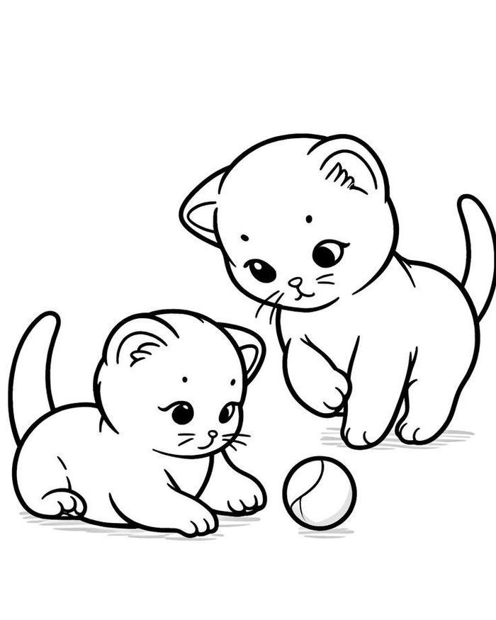 tranh tô màu con mèo cho bé sinh động