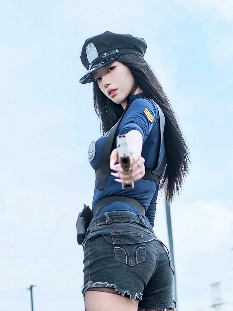 Cosplay cảnh sát nữ tạo dáng chuyên nghiệp