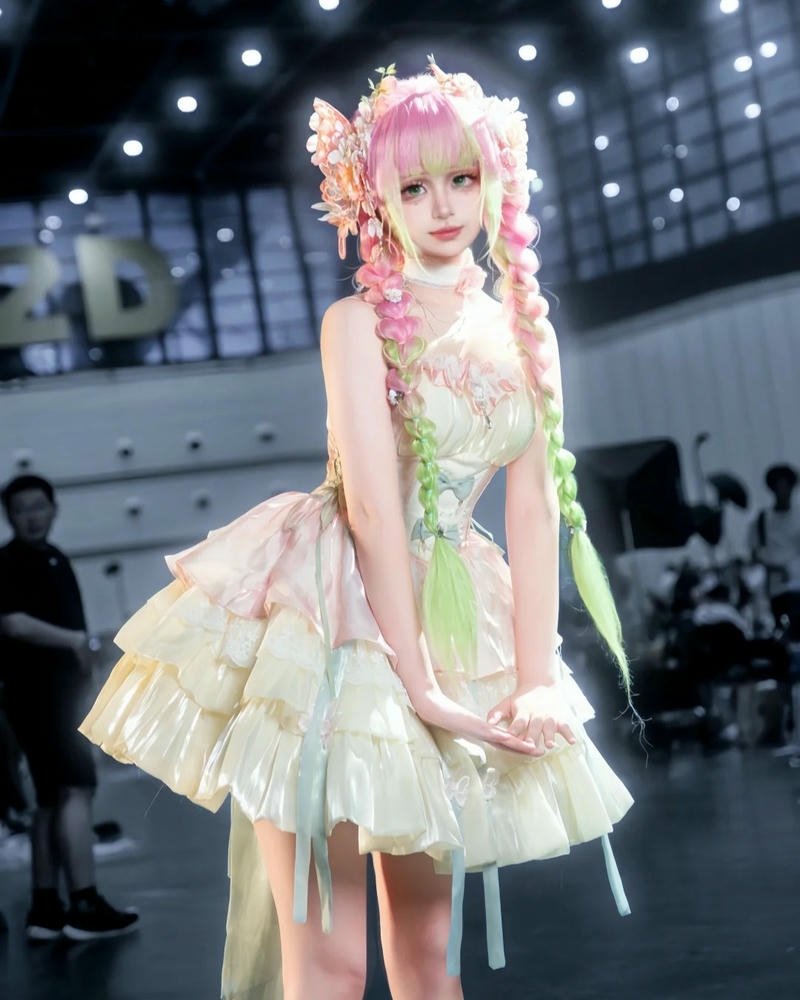 Cosplay luyến trụ tạo hình Kanroji Mitsuri chuẩn nguyên tác