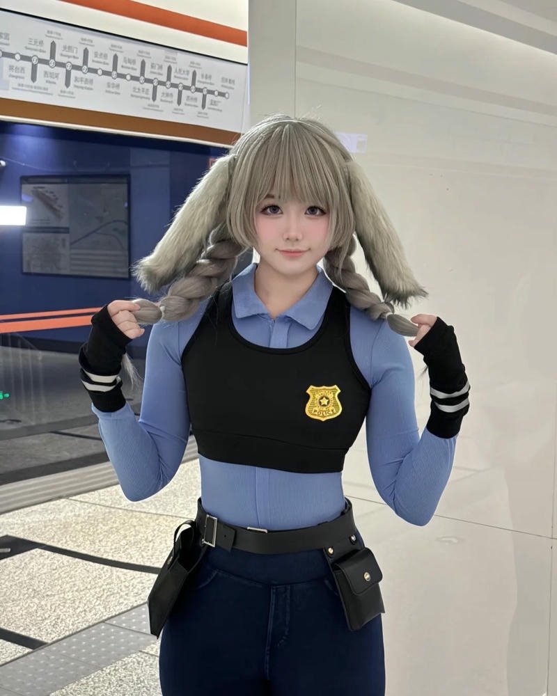 Gái cosplay cảnh sát concept trẻ trung