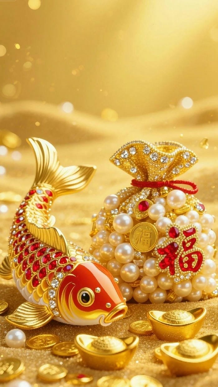 Hình nền túi tiền phát sáng may mắn